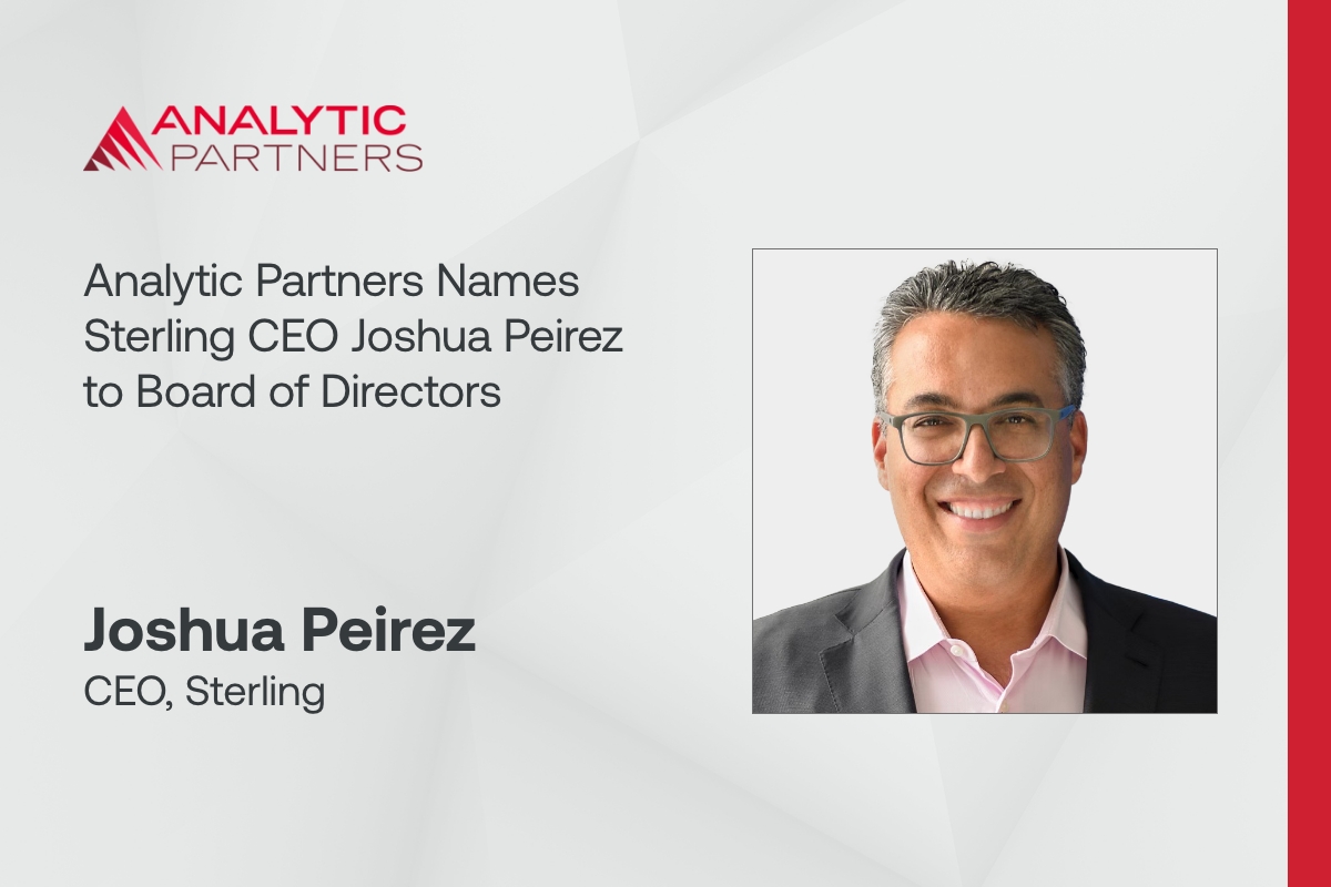 Analytic Partners names Sterling CEO Joshua Peirez to Board of Directors