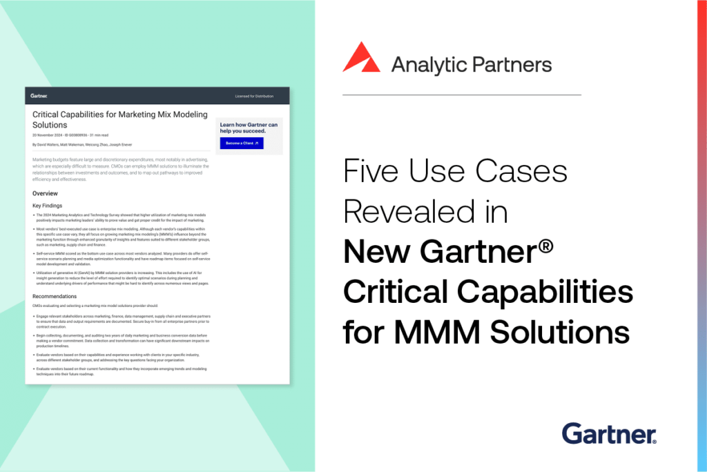 Five Use Cases Revealed in the Gartner® Critical Capabilities for Marketing Mix Modeling Solutions