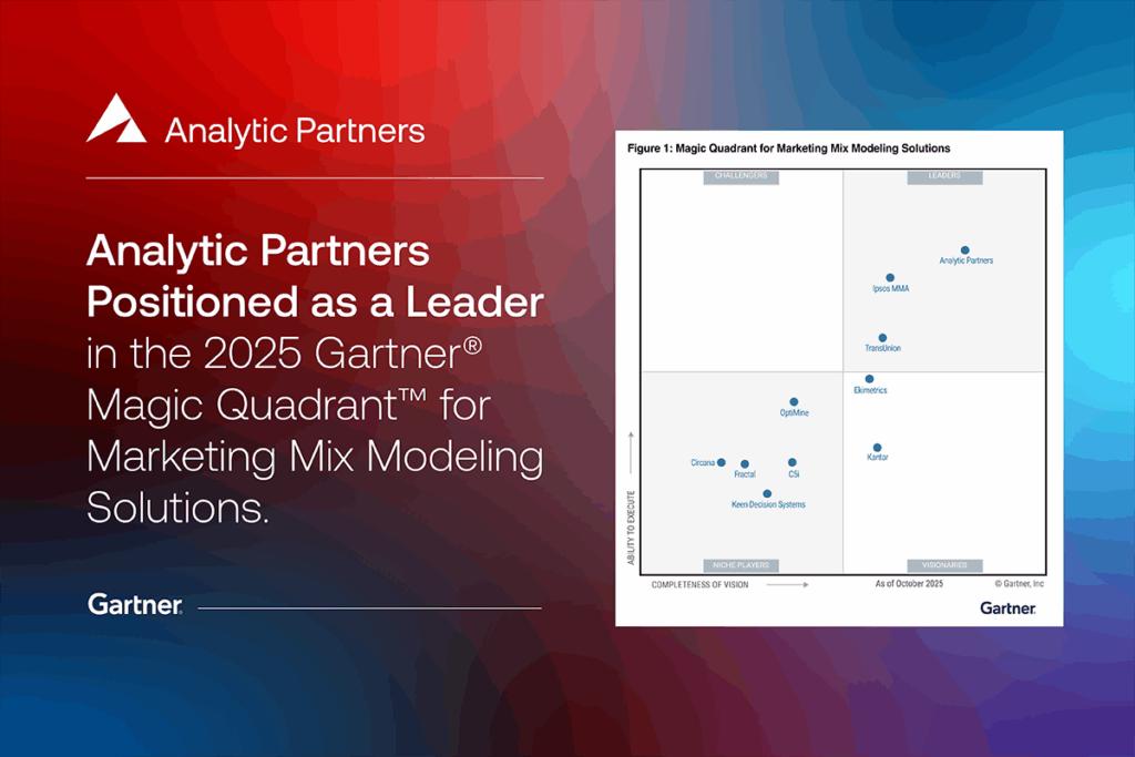 Analytic Partners Positioned as a Leader Position in 2025 Gartner® Magic Quadrant™ for Marketing Mix Modeling Solutions